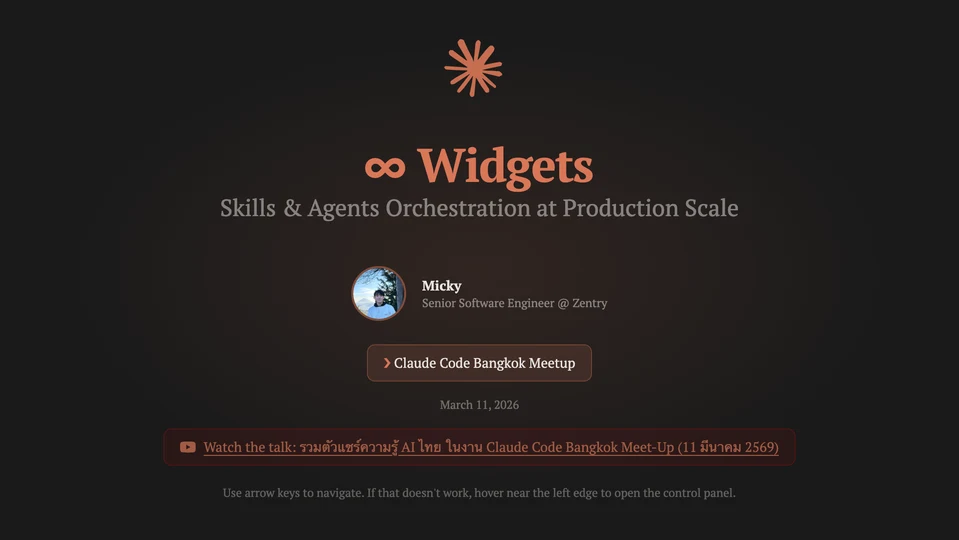 First slide preview for the Infinity Widgets deck